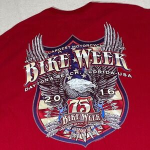 Daytona Beach Bike Week 2016 75th Anniversary Graphic T-Shirt XL Motorcycle